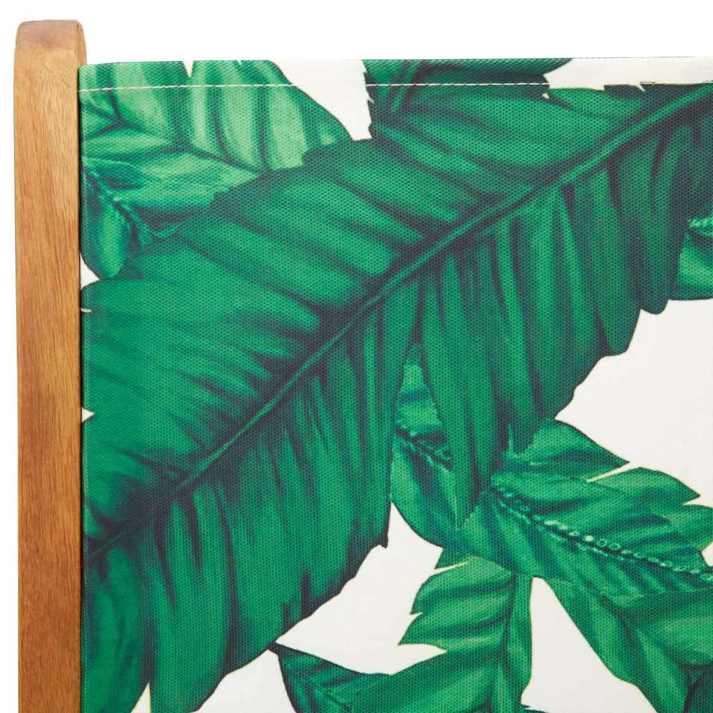 Reclining Folding Chairs 4 pcs Green Fabric and Solid Wood