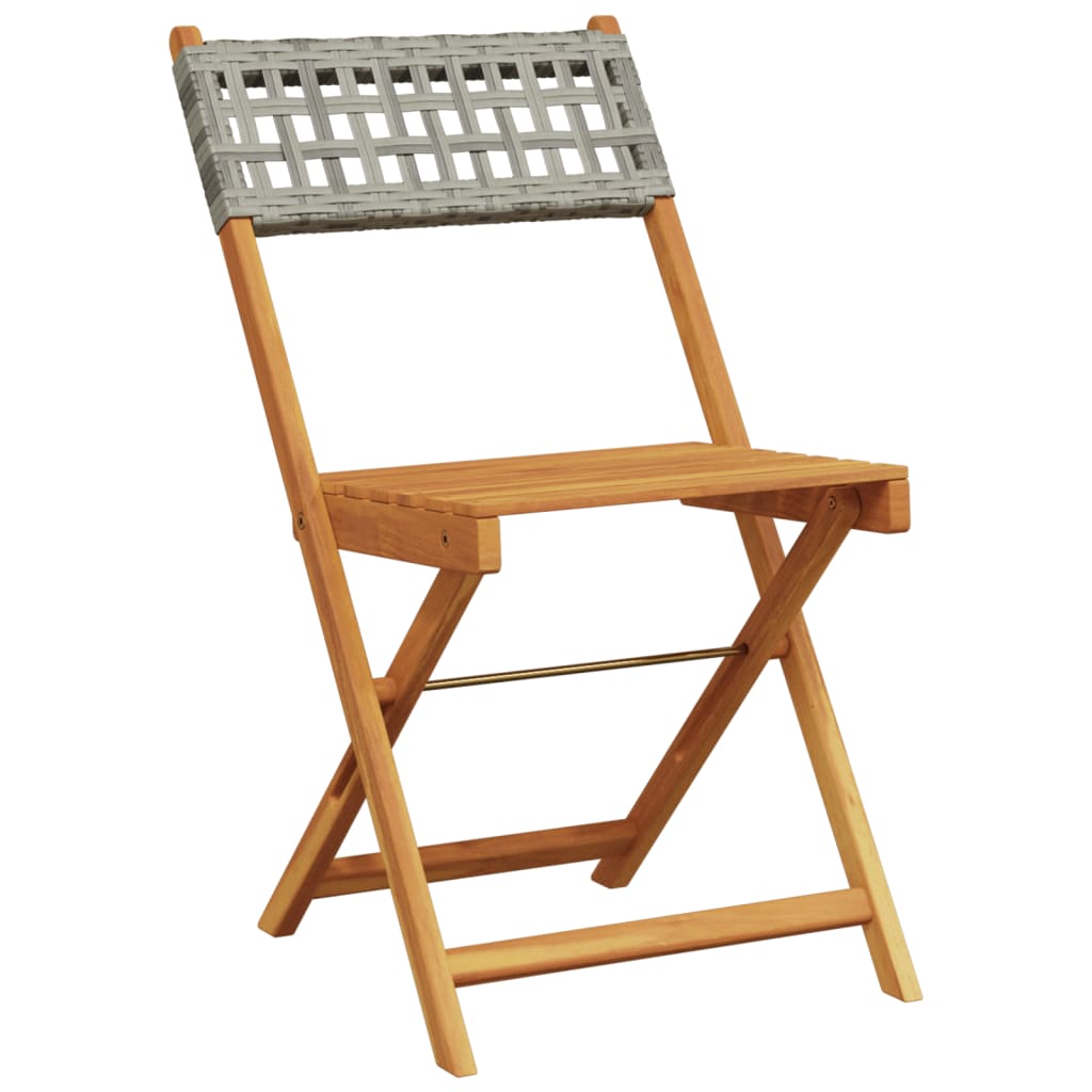Garden Chair | Set of 8 | Grey | Solid Acacia wood | Standard