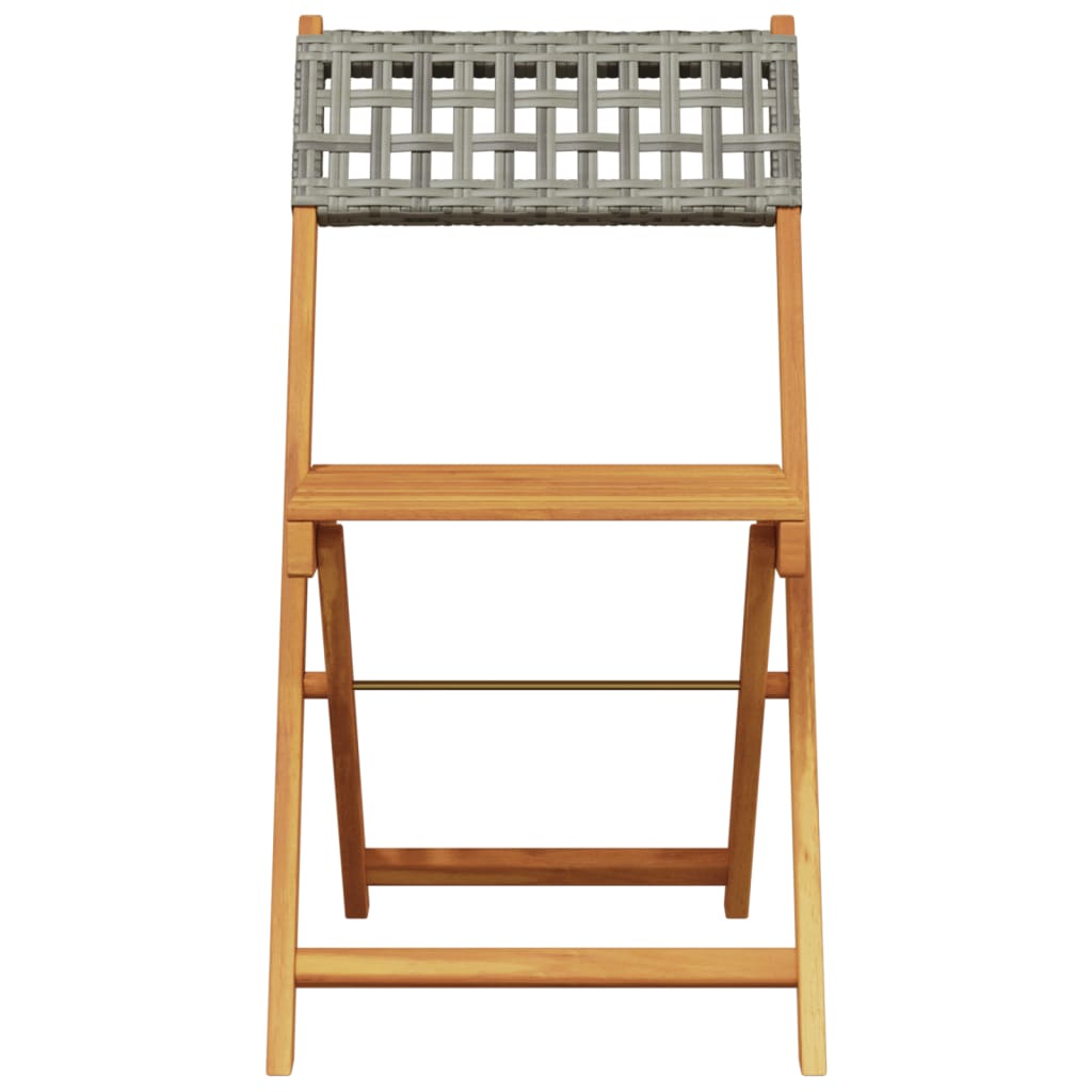 Garden Chair | Set of 8 | Grey | Solid Acacia wood | Standard