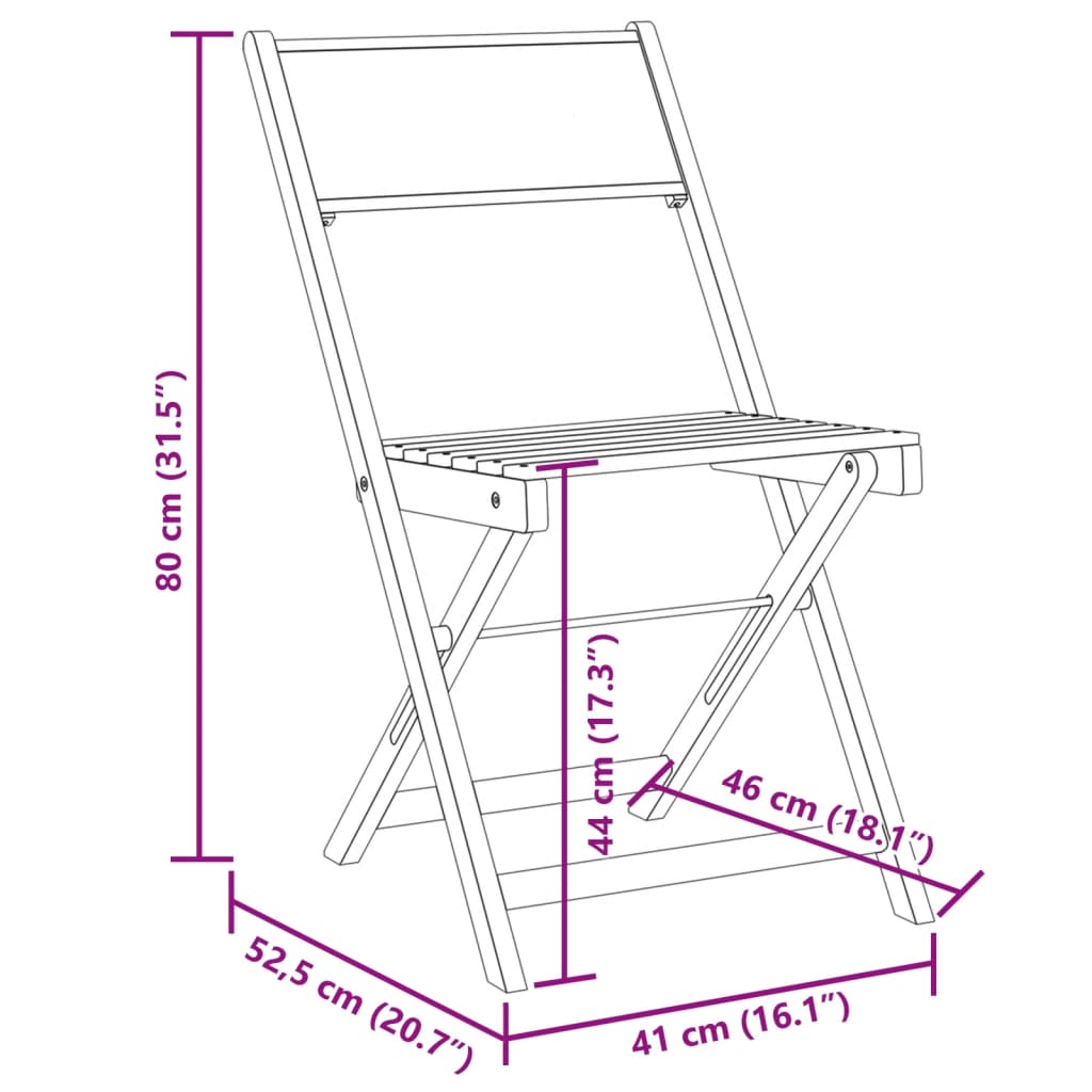 vidaXL Folding Garden Chairs 8 pcs Cream White Fabric and Solid Wood