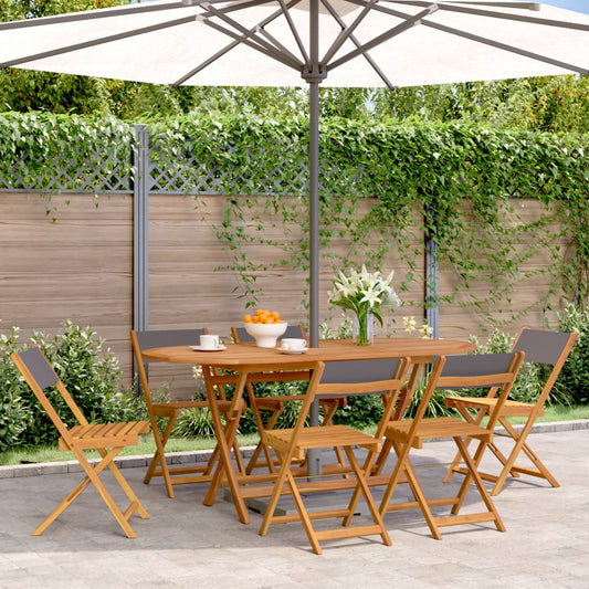 Folding Chairs 6 pcs Anthracite Fabric and Solid Wood