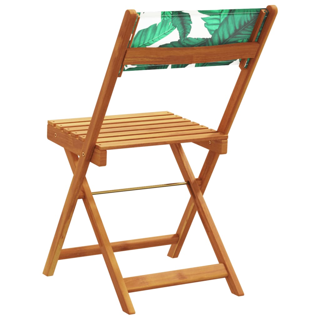 vidaXL Folding Garden Chairs 8 pcs Green Fabric and Solid Wood