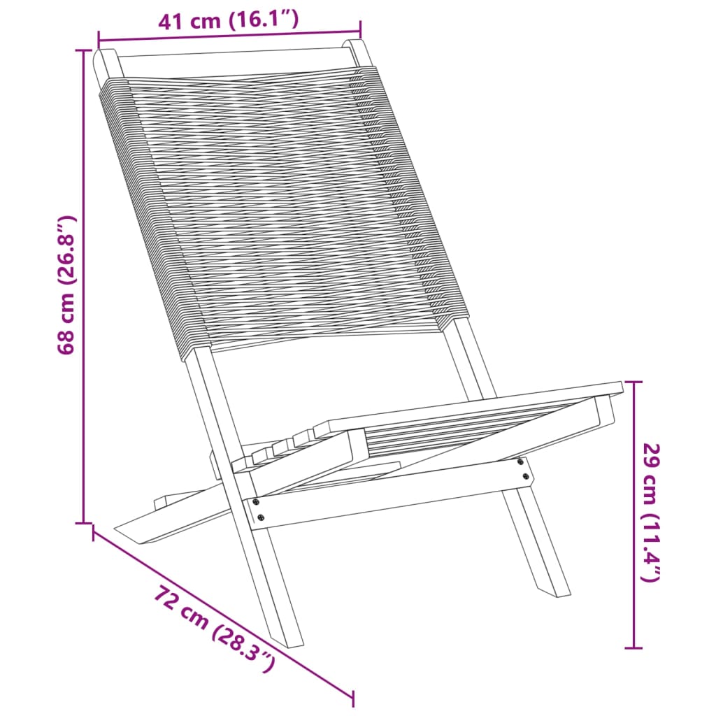 vidaXL Folding Garden Chairs 4 pcs Black Solid Wood Acacia