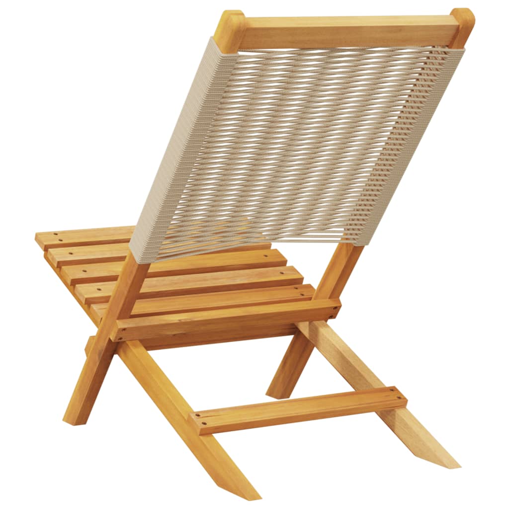 Folding Garden Chairs 6 pcs Beige Solid Wood Acacia