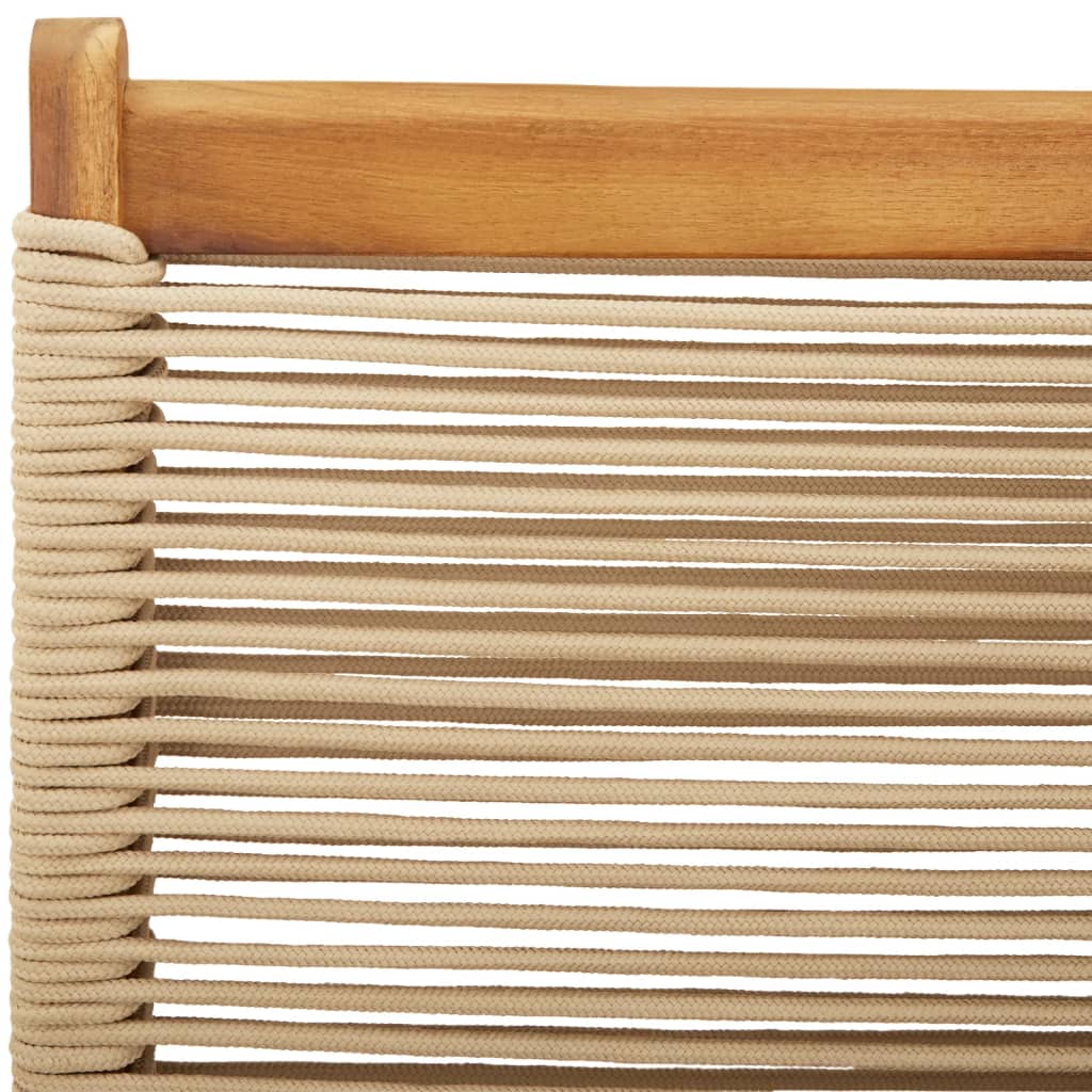 Folding Garden Chairs 6 pcs Beige Solid Wood Acacia