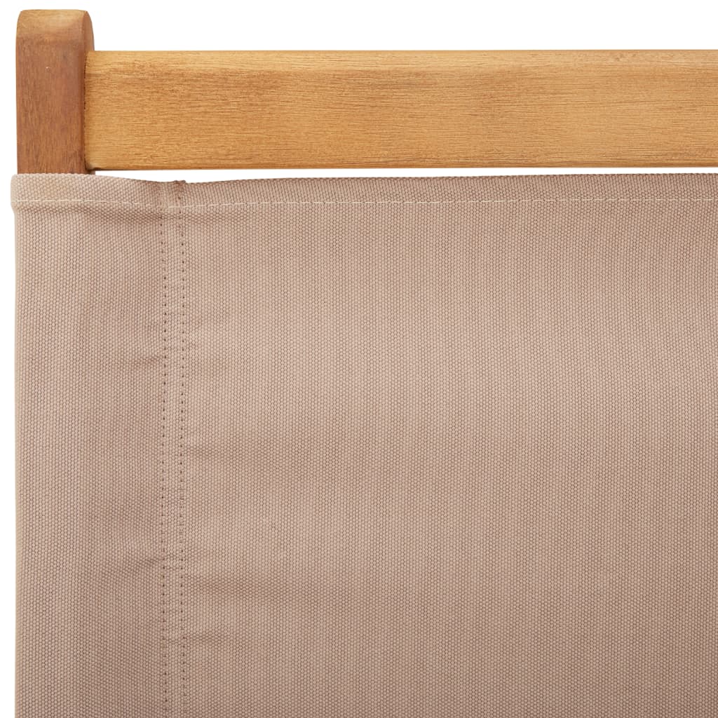 Folding Garden Chairs 4 pcs Taupe Fabric and Solid Wood
