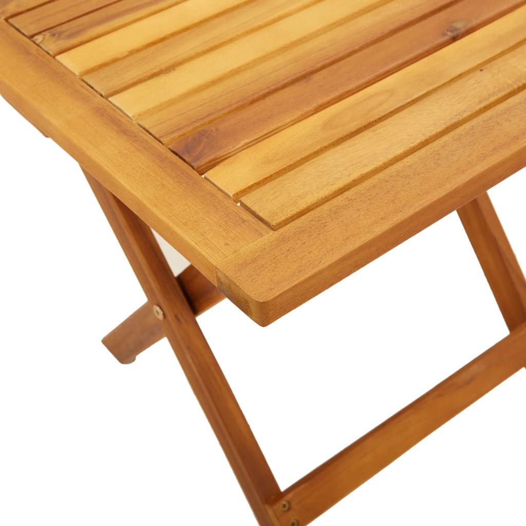 Folding Chairs 2 pcs with Table Red Solid Wood