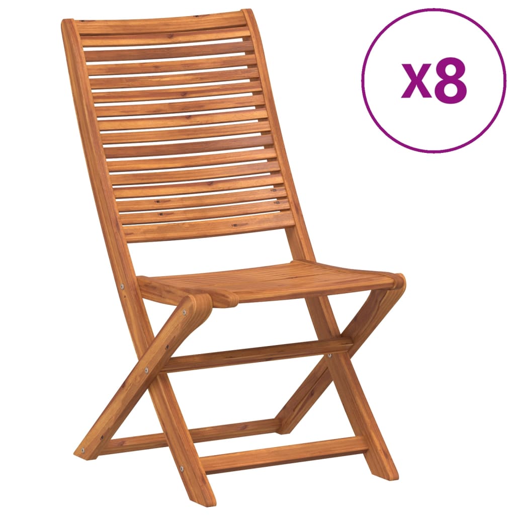 vidaXL Folding Garden Chairs 8 pcs 51x66x95 cm Solid Wood Acacia