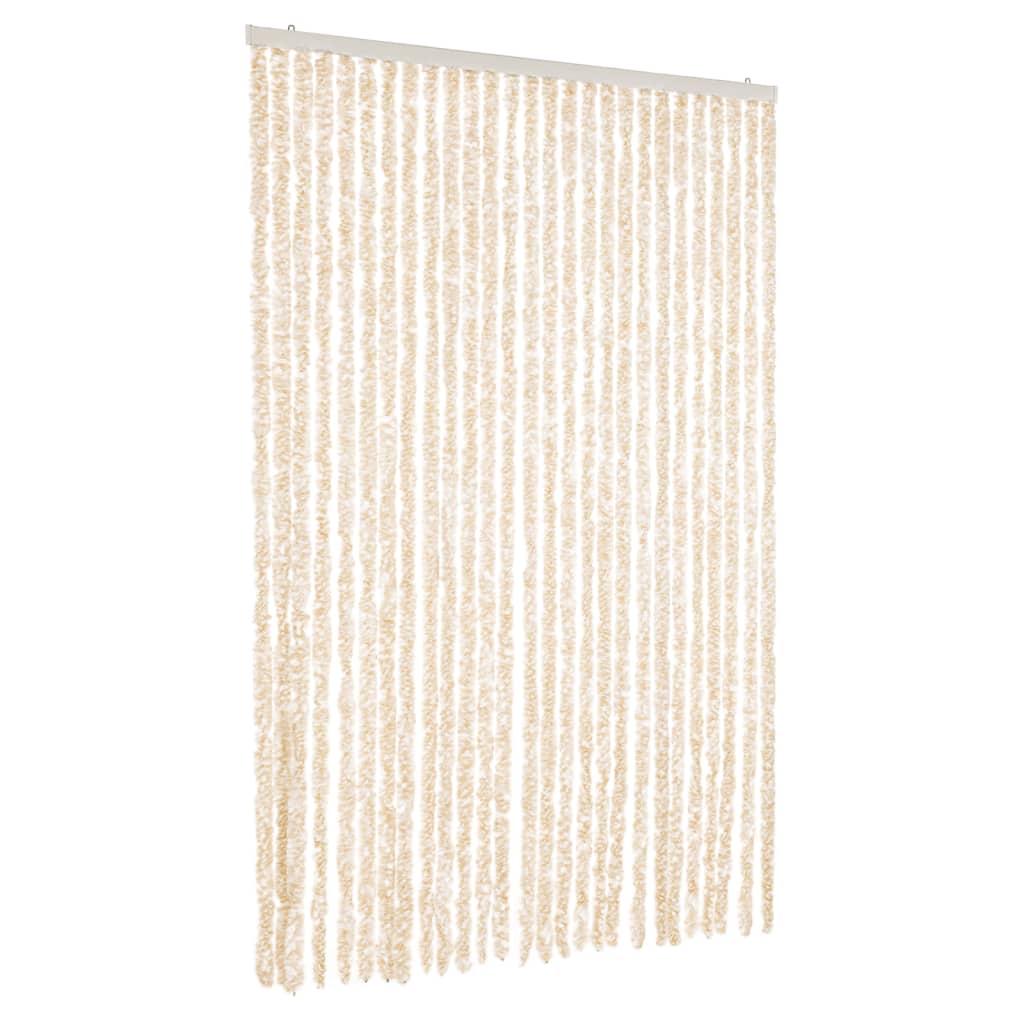 Fly Curtain Beige and White 118x220 cm Chenille