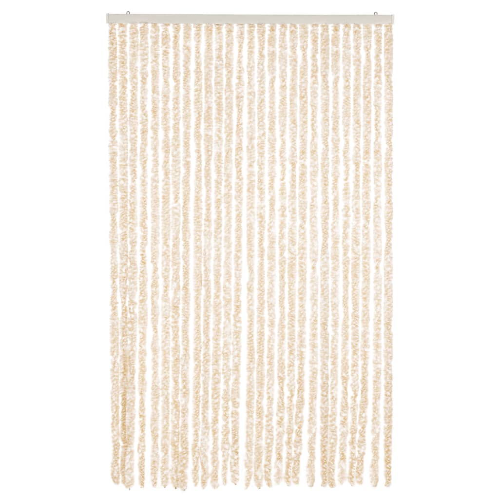Fly Curtain Beige and White 118x220 cm Chenille