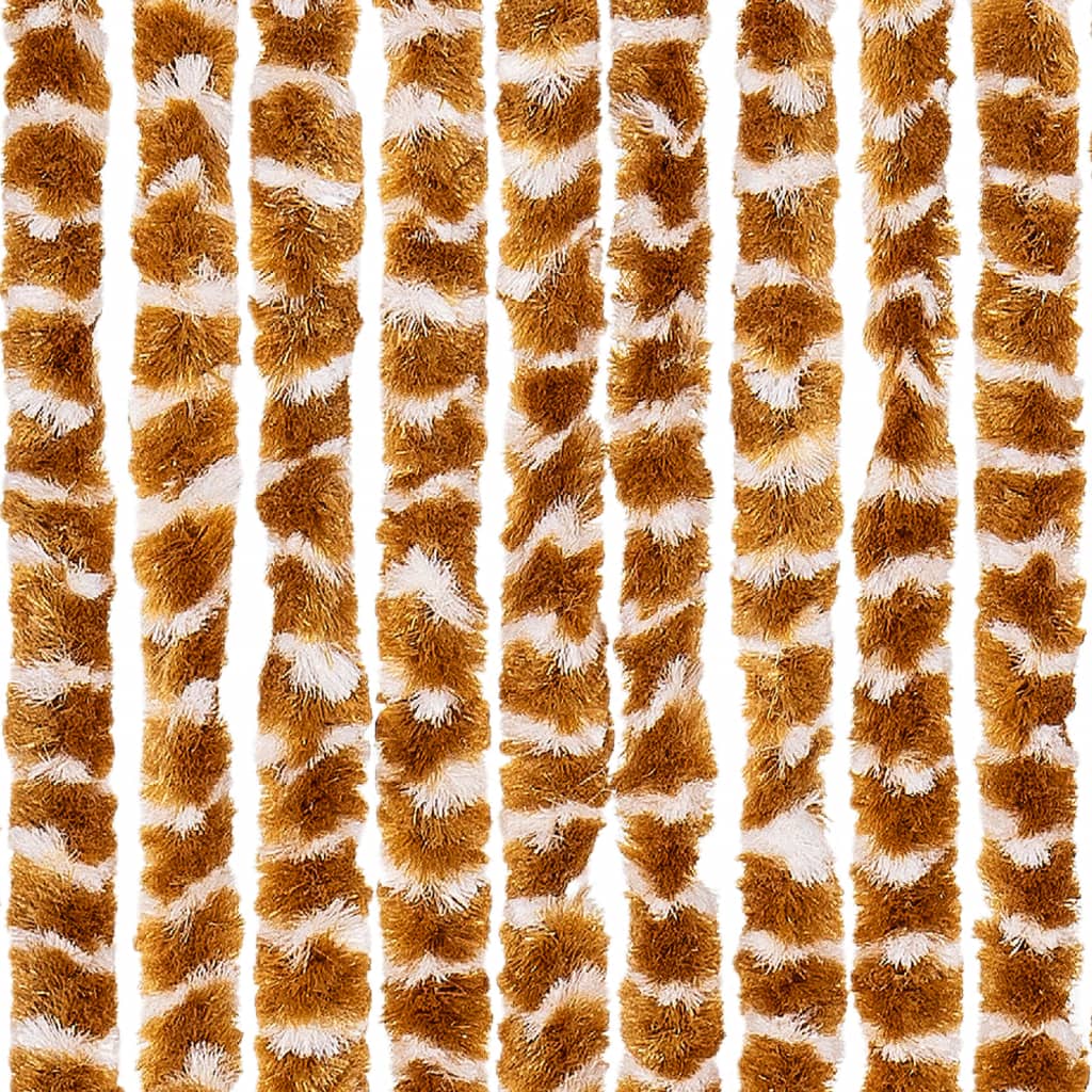 Fly Curtain Ochre and White 118x220 cm Chenille