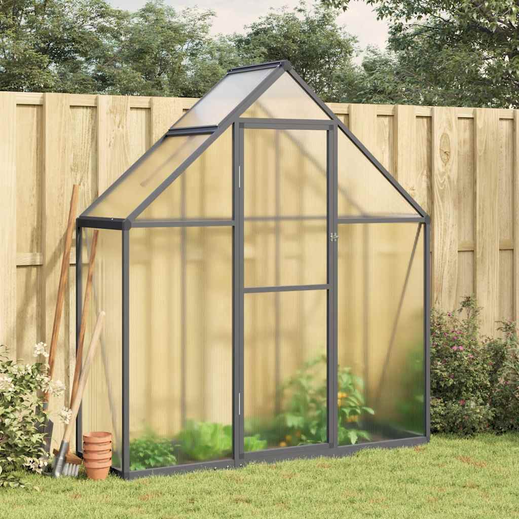 vidaXL Greenhouse with Base Frame Anthracite 169x58x195 cm Aluminium