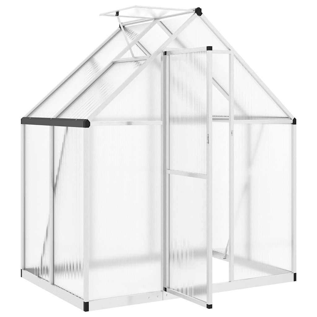 vidaXL Greenhouse with Base Frame Silver 169x114x195 cm Aluminium