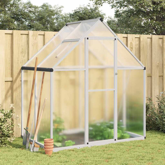 vidaXL Greenhouse with Base Frame Silver 169x114x195 cm Aluminium