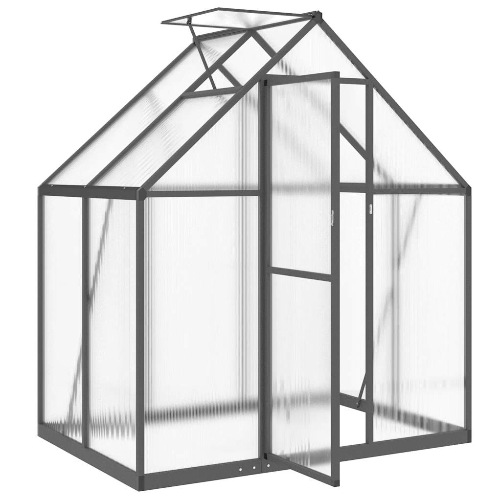 vidaXL Greenhouse with Base Frame Anthracite 169x114x195 cm Aluminium