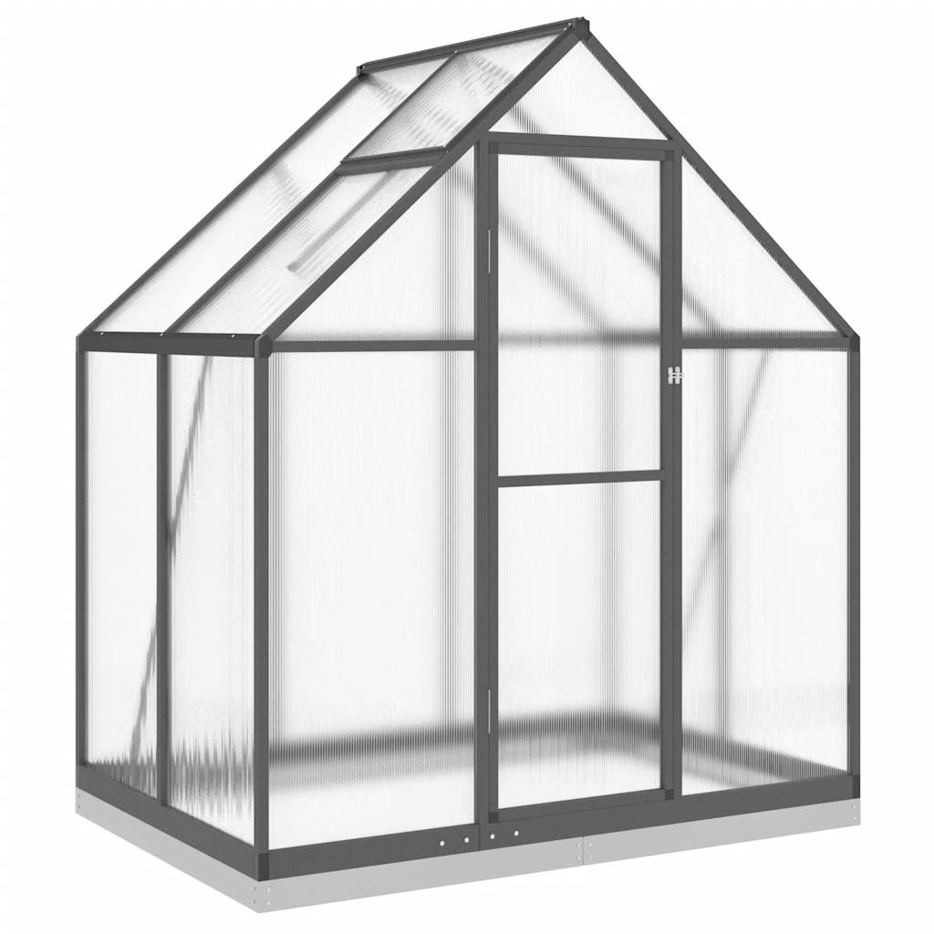 vidaXL Greenhouse with Base Frame Anthracite 169x114x202 cm Aluminium