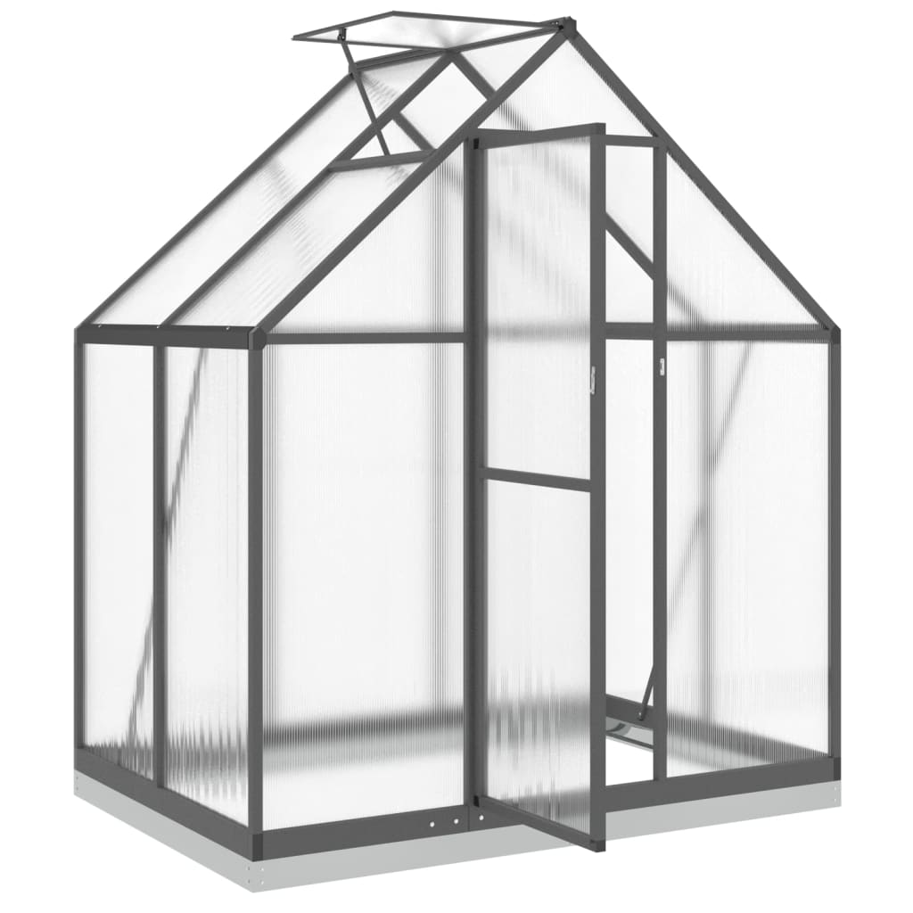 vidaXL Greenhouse with Base Frame Anthracite 169x114x202 cm Aluminium