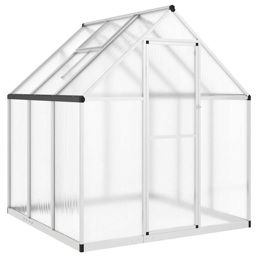 vidaXL Greenhouse with Base Frame Silver 169x169x195 cm Aluminium