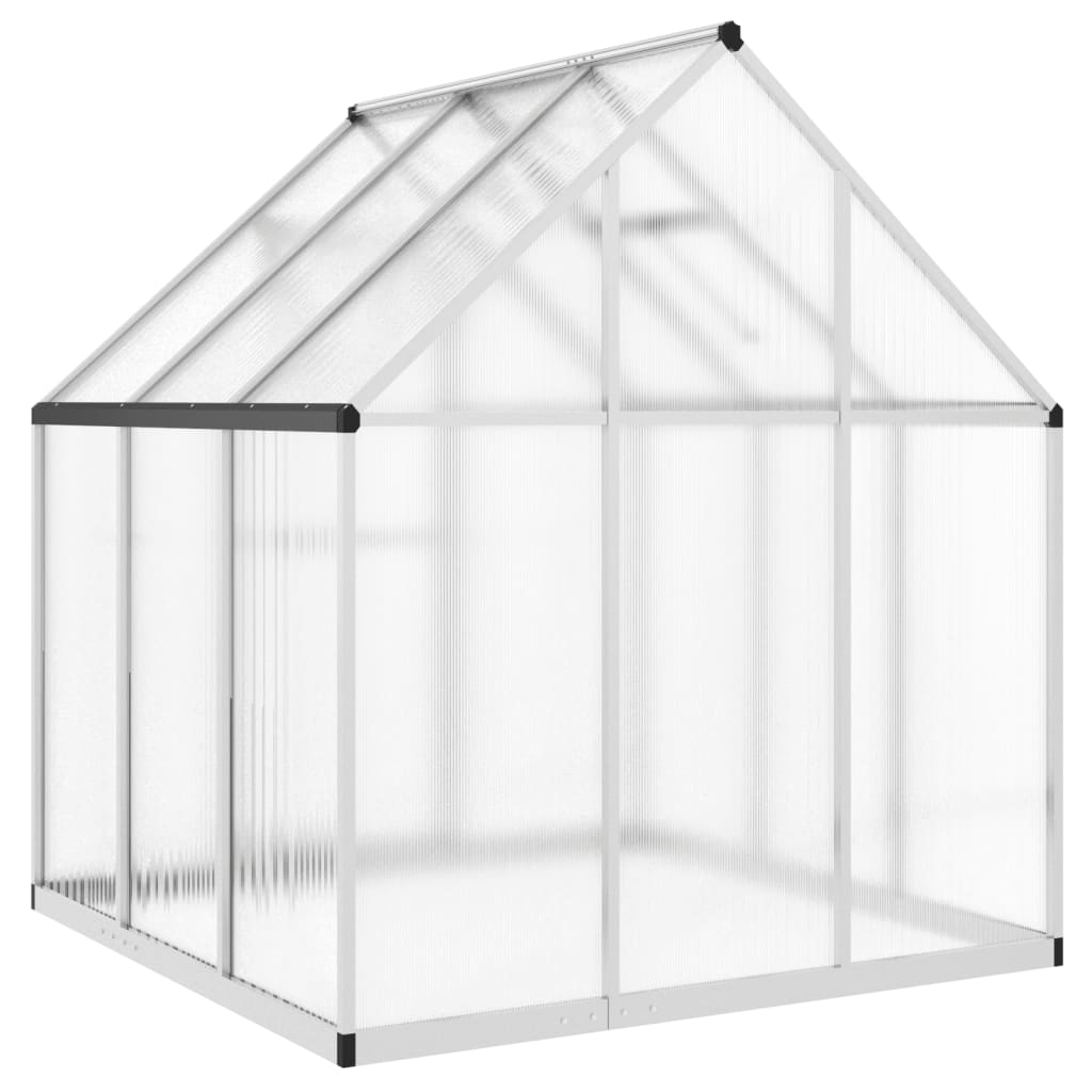 vidaXL Greenhouse with Base Frame Silver 169x169x195 cm Aluminium