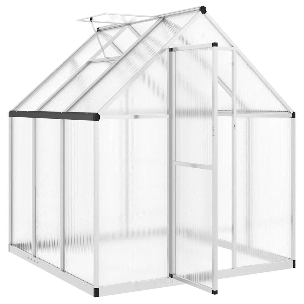 vidaXL Greenhouse with Base Frame Silver 169x169x195 cm Aluminium