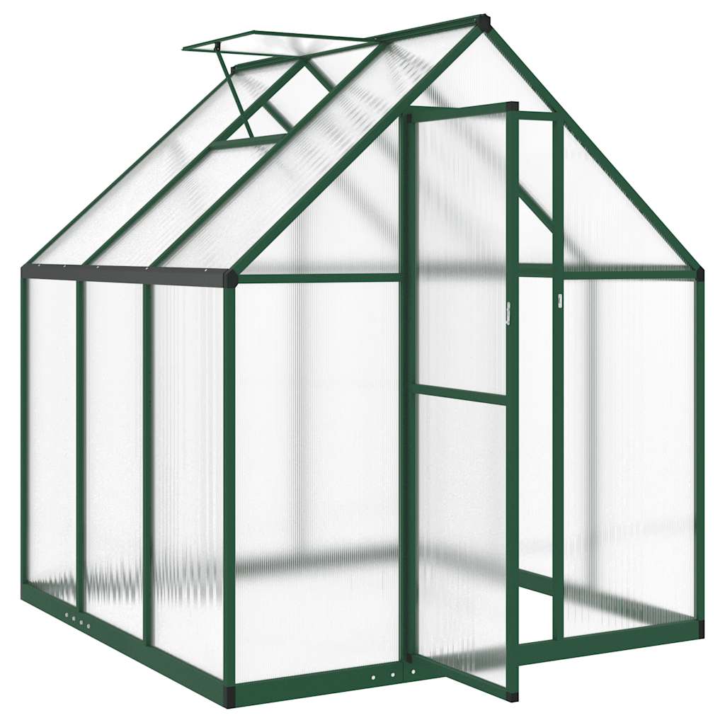 vidaXL Greenhouse with Base Frame Green 169x169x195 cm Aluminium