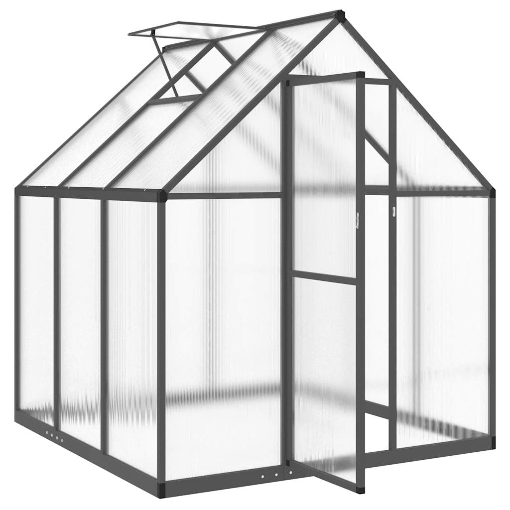 vidaXL Greenhouse with Base Frame Anthracite 169x169x195 cm Aluminium