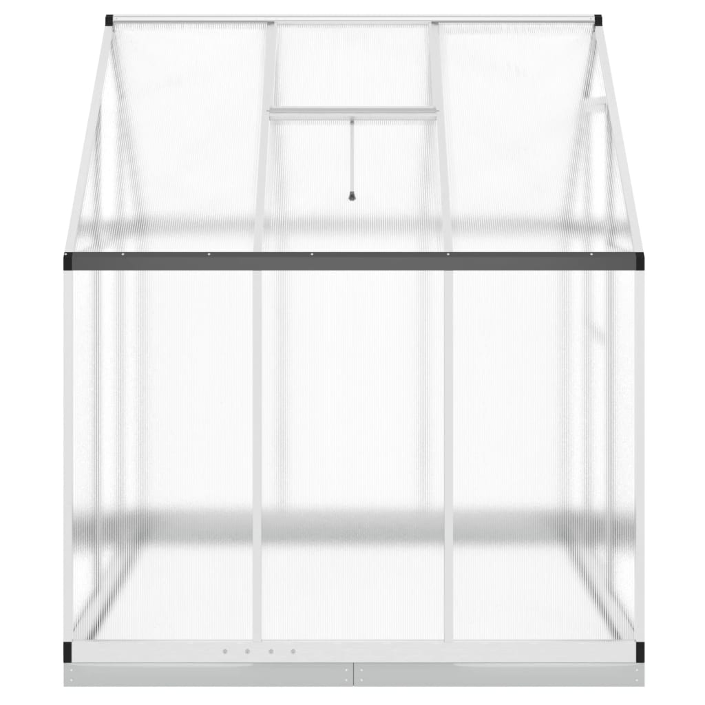 vidaXL Greenhouse with Base Frame Silver 169x169x202 cm Aluminium