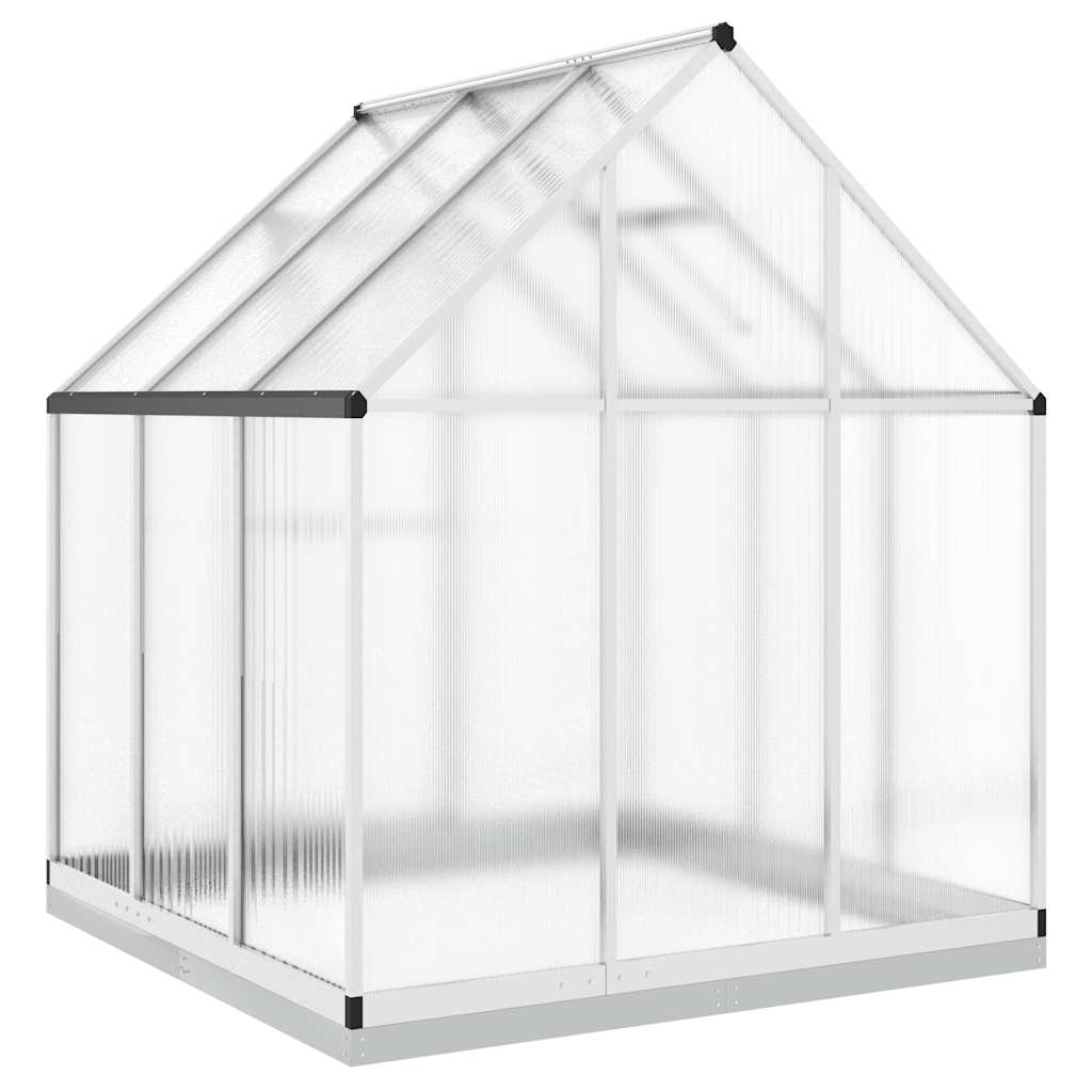 vidaXL Greenhouse with Base Frame Silver 169x169x202 cm Aluminium