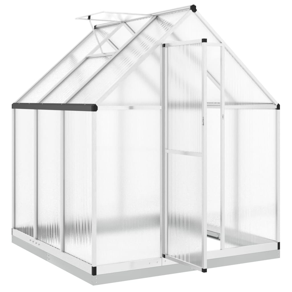 vidaXL Greenhouse with Base Frame Silver 169x169x202 cm Aluminium