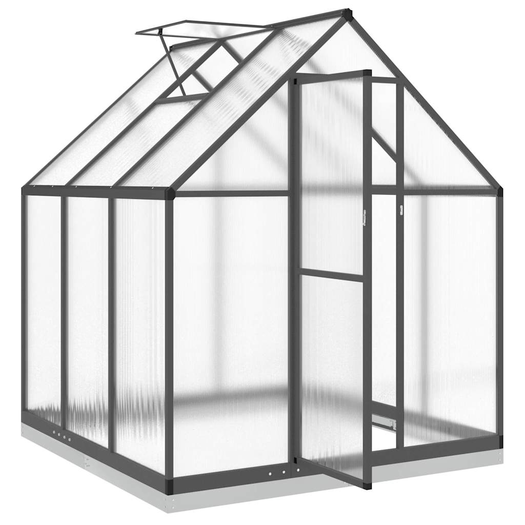 vidaXL Greenhouse with Base Frame Anthracite 169x169x202 cm Aluminium