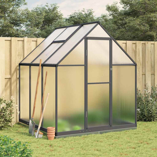 vidaXL Greenhouse with Base Frame Anthracite 169x169x202 cm Aluminium