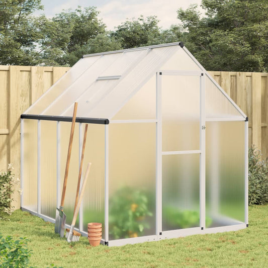 vidaXL Greenhouse with Base Frame Silver 224x169x195 cm Aluminium