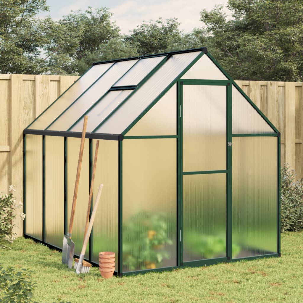 vidaXL Greenhouse with Base Frame Green 224x169x195 cm Aluminium