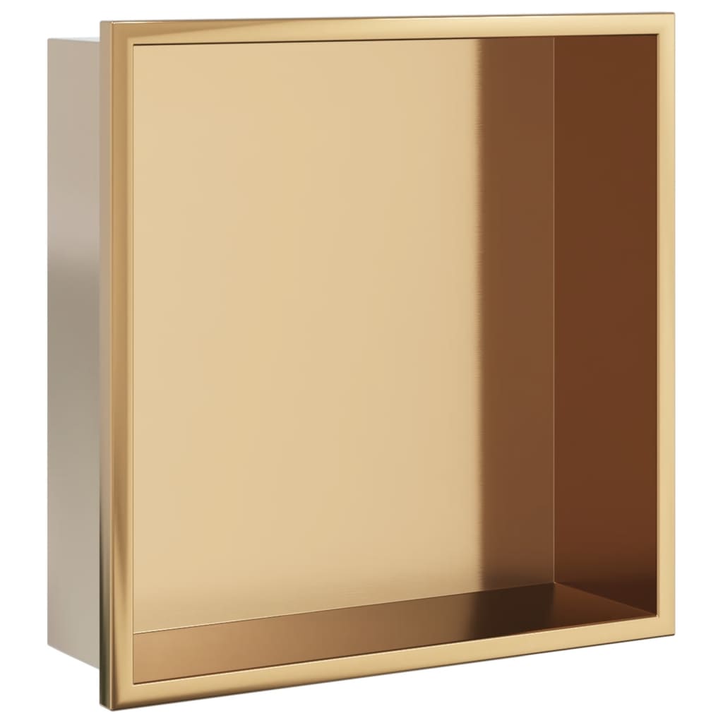 Shower Niche Brushed Gold 32x32x9 cm Stainless Steel