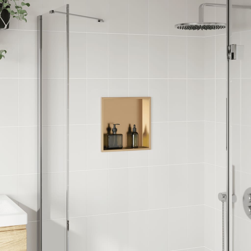 Shower Niche Brushed Gold 32x32x9 cm Stainless Steel