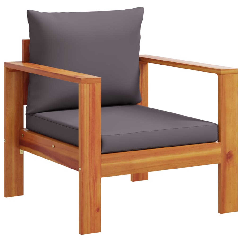 3 Piece Garden Sofa Set with Cushions Solid Wood Acacia