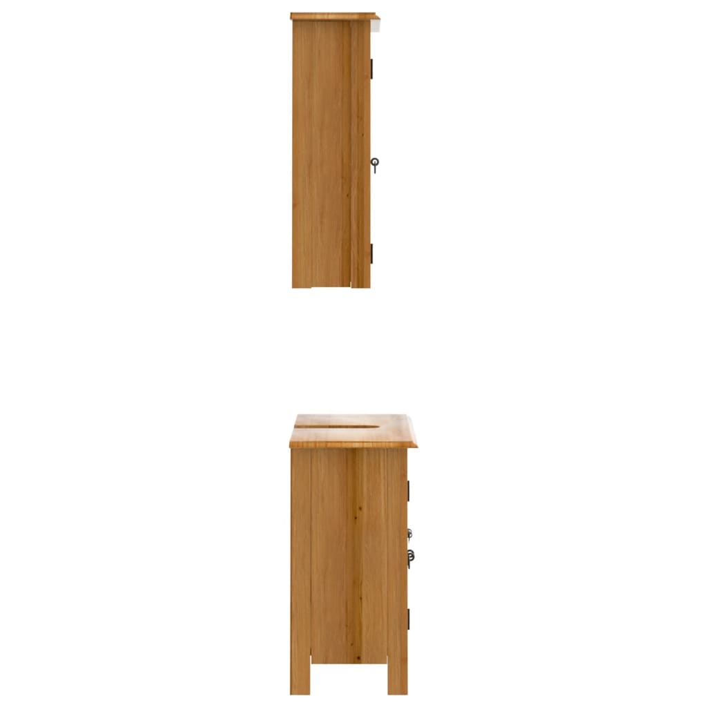 vidaXL 2 Piece Bathroom Furniture Set Solid Wood Pine