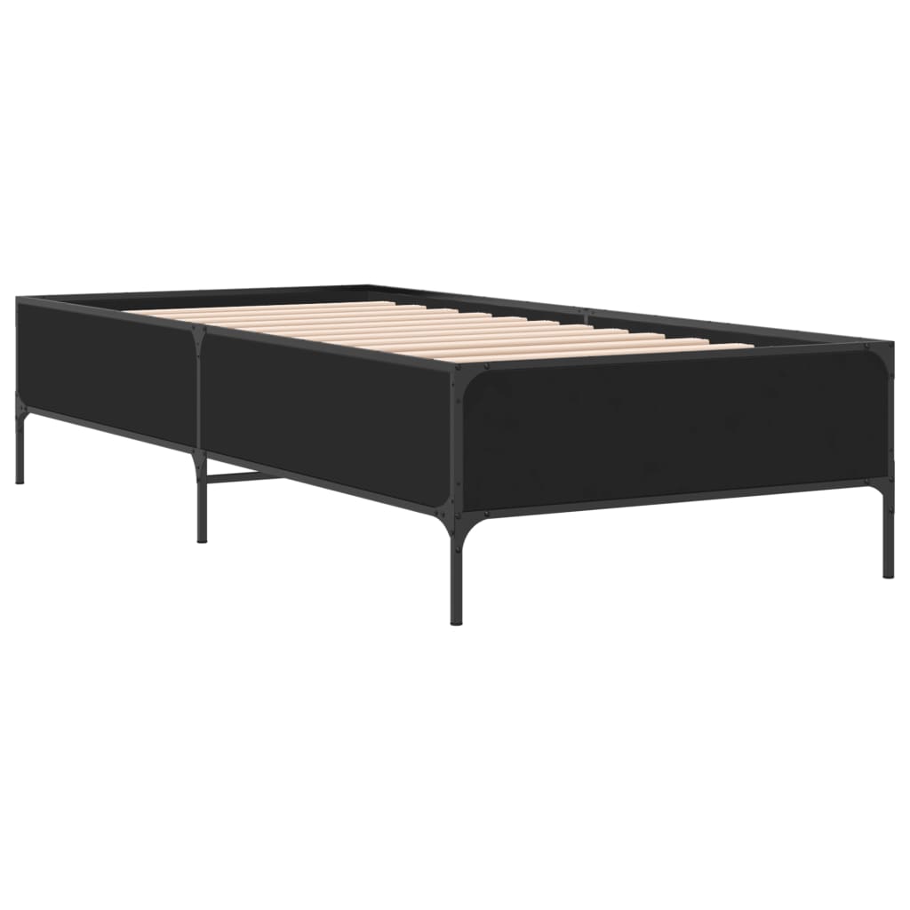 vidaXL Bed Frame without Mattress Black 100x200 cm