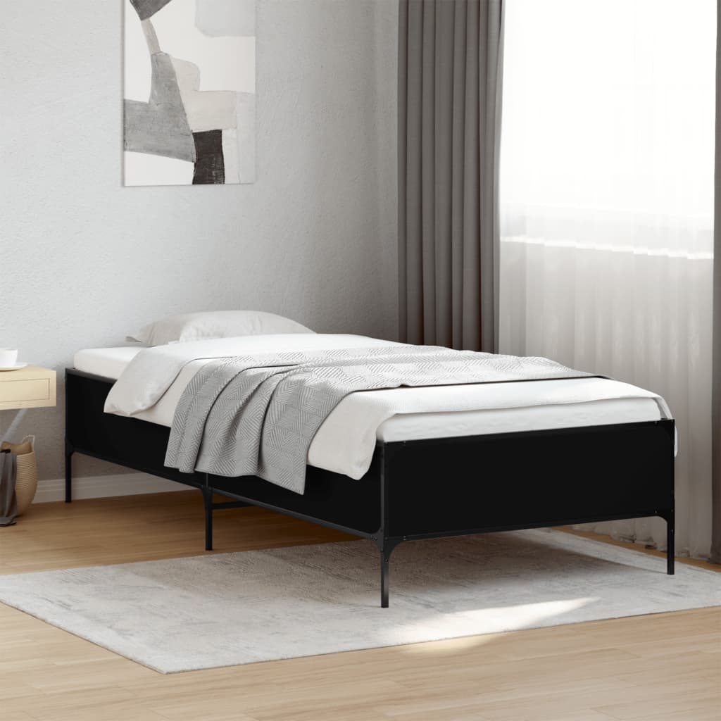 vidaXL Bed Frame without Mattress Black 100x200 cm