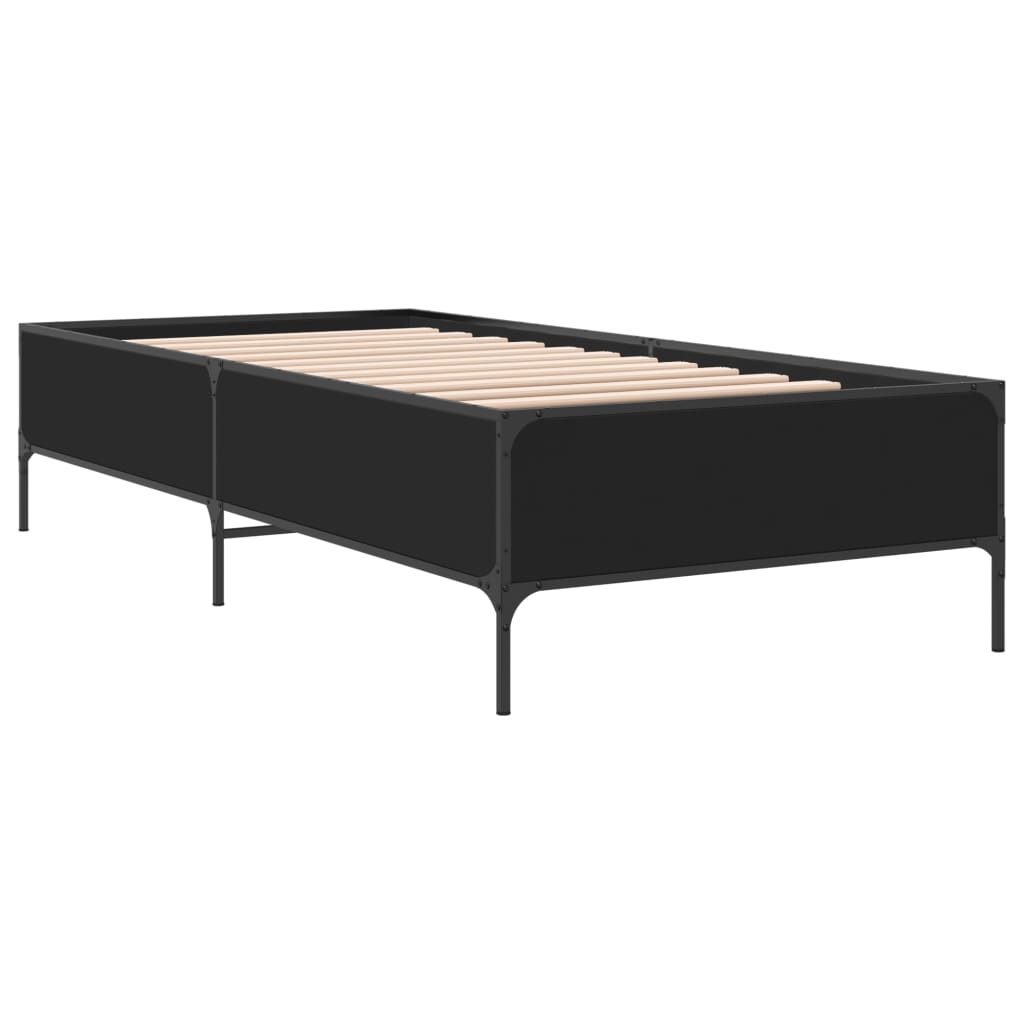 vidaXL Bed Frame without Mattress Black 100x200 cm