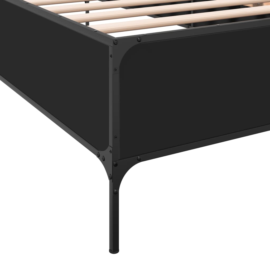 vidaXL Bed Frame without Mattress Black 100x200 cm