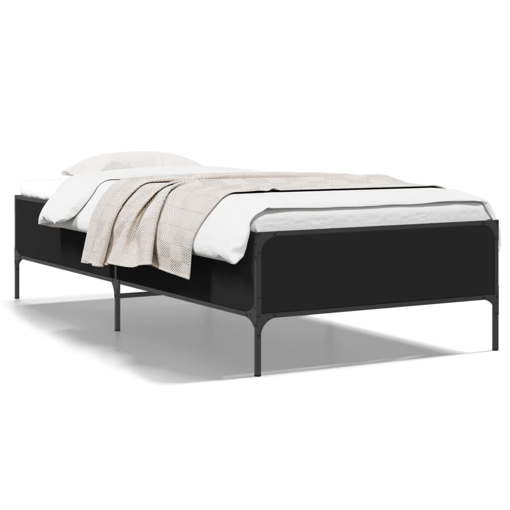 vidaXL Bed Frame without Mattress Black 100x200 cm