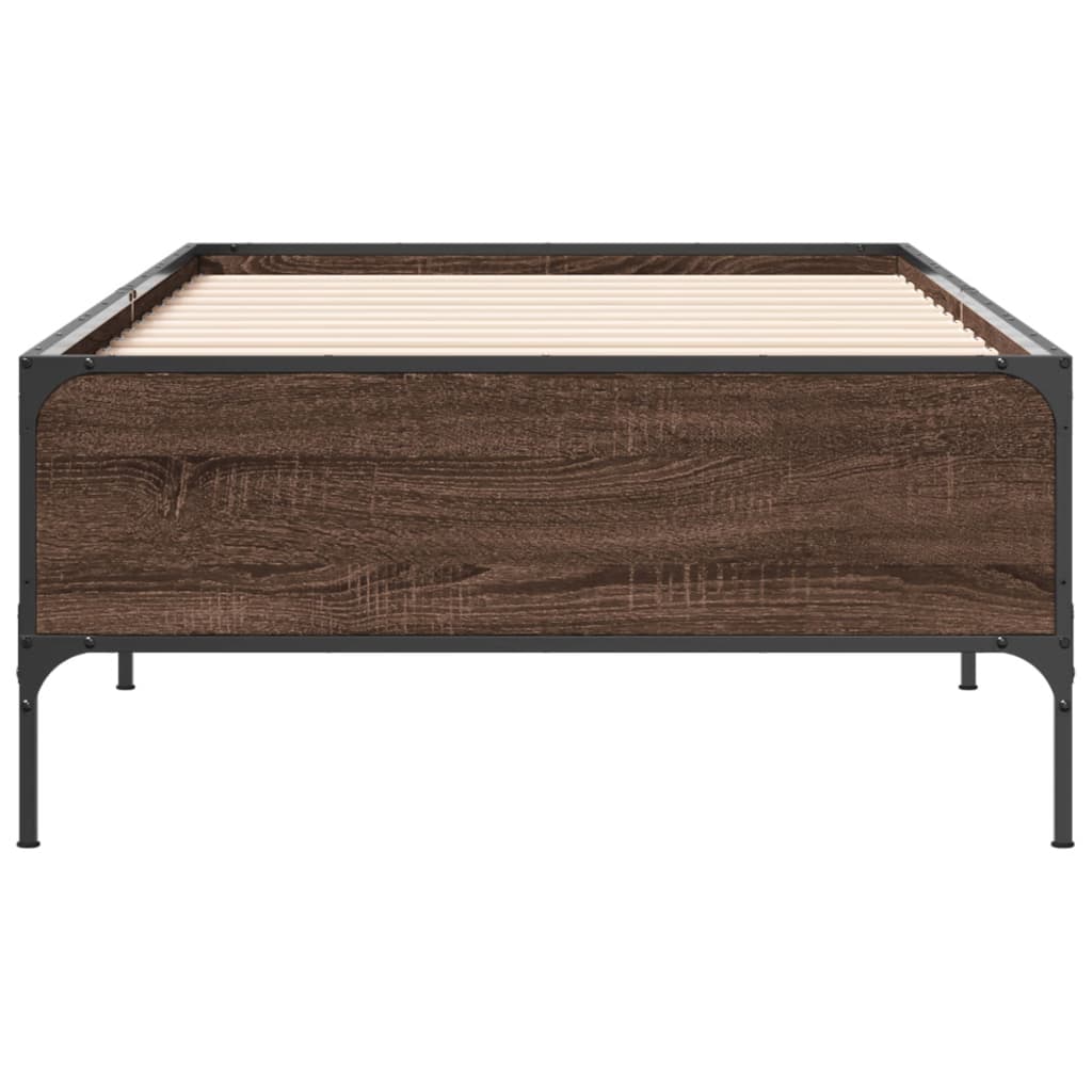 vidaXL Bed Frame without Mattress Brown Oak 100x200 cm