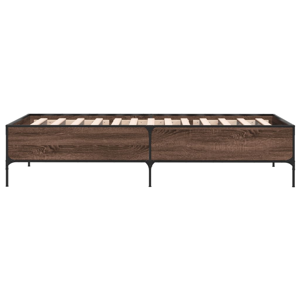 vidaXL Bed Frame without Mattress Brown Oak 100x200 cm