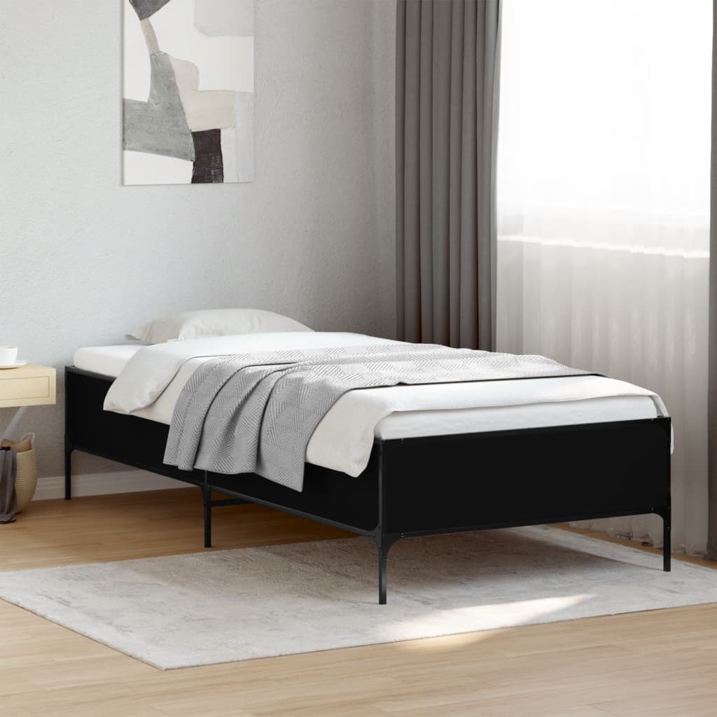 vidaXL Bed Frame without Mattress Black 90x200 cm