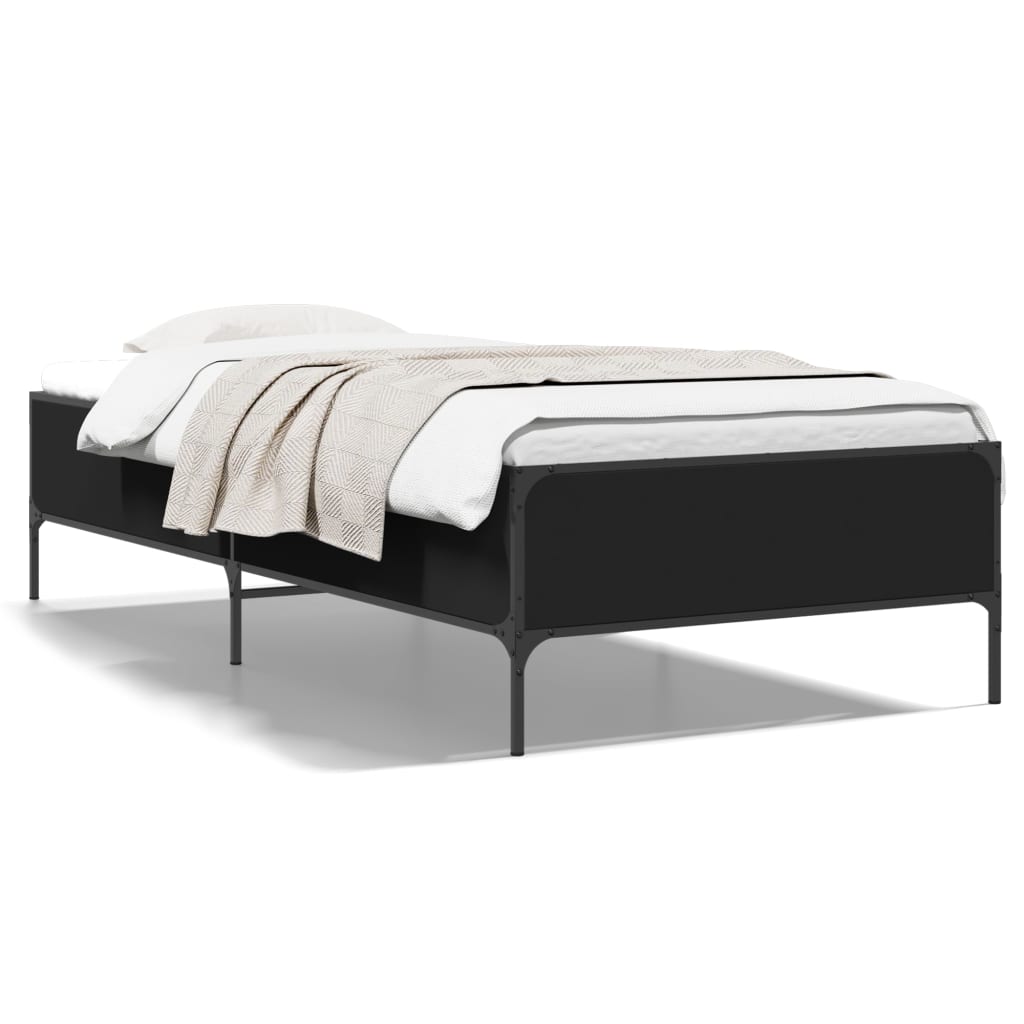 vidaXL Bed Frame without Mattress Black 90x200 cm