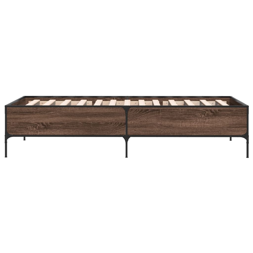 vidaXL Bed Frame without Mattress Brown Oak 90x200 cm