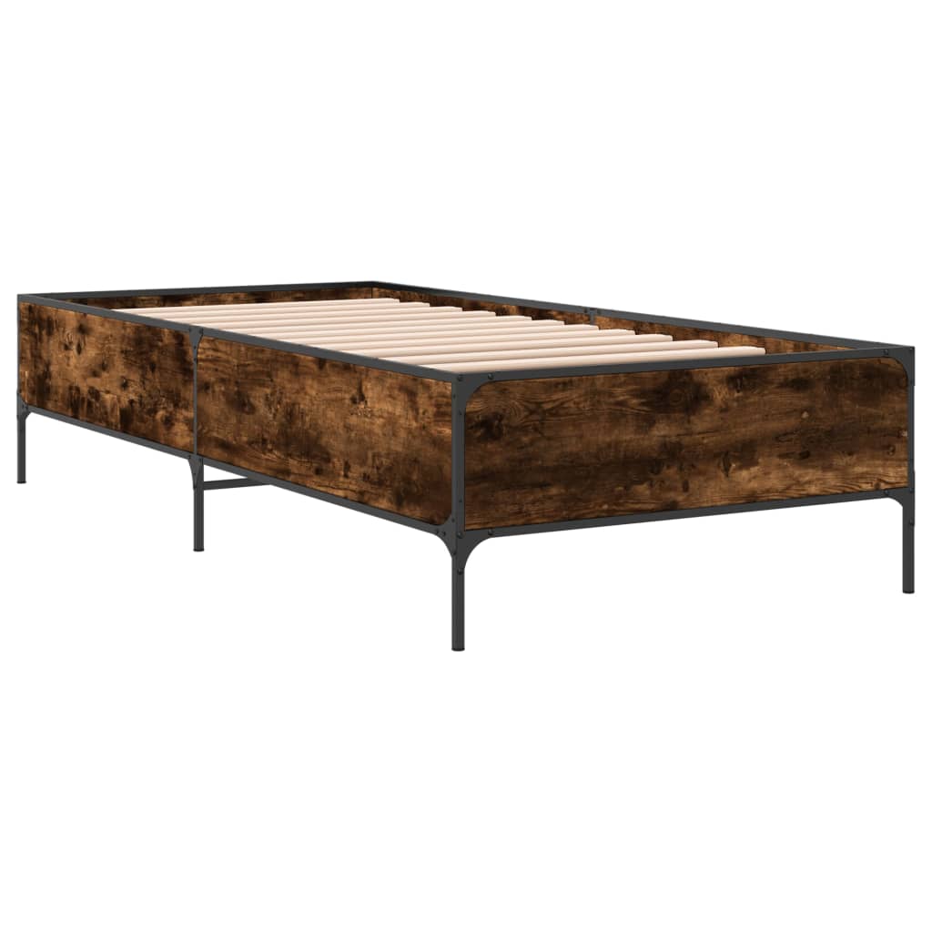 vidaXL Bed Frame without Mattress Smoked Oak 90x190 cm Single