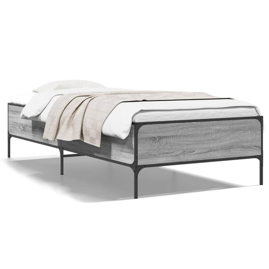 vidaXL Bed Frame without Mattress Grey Sonoma 90x190 cm Single