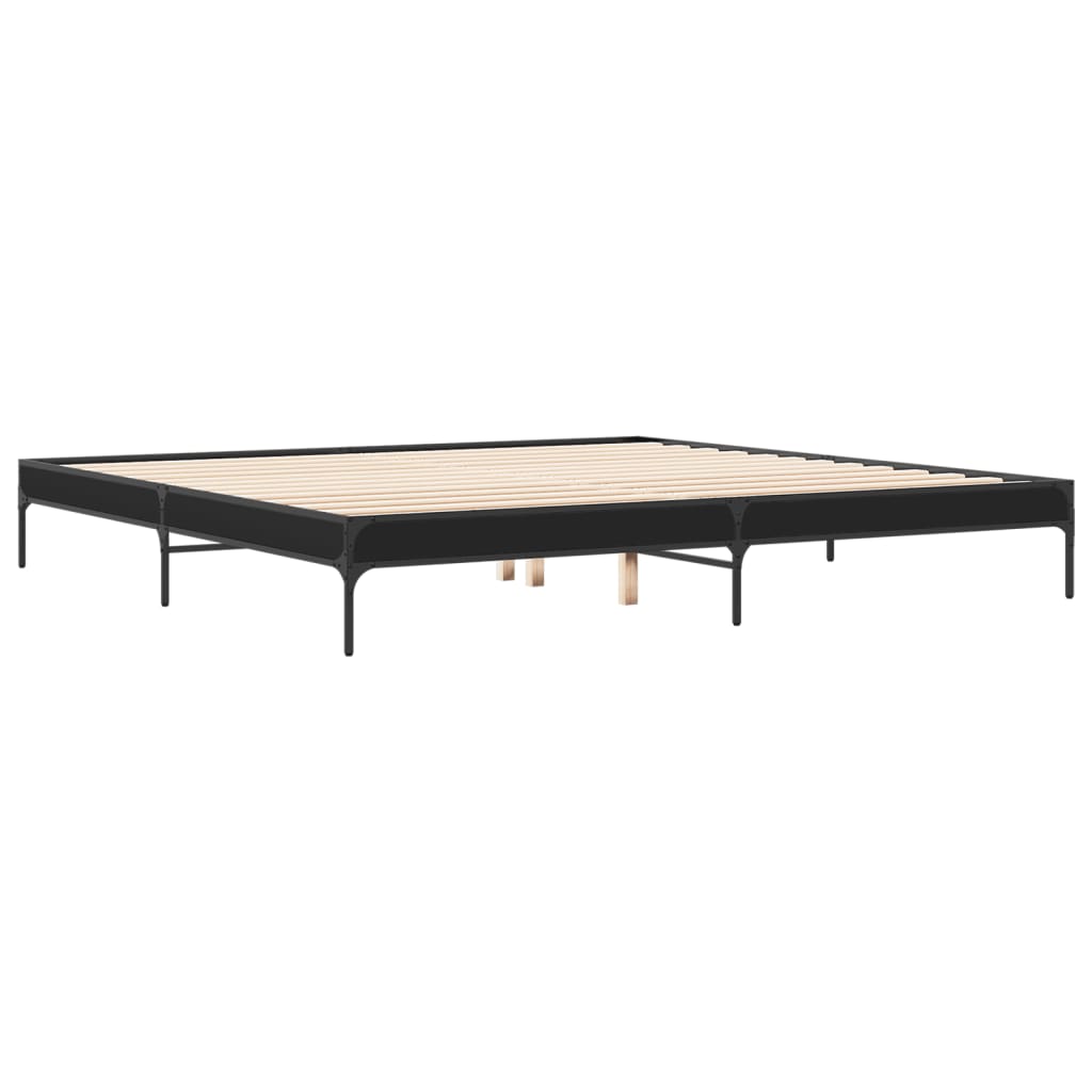 vidaXL Bed Frame without Mattress Black 200x200 cm